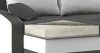 HEWLET canapea colțar extensibil cu raft și 2 tabureți, latură universală, țesătură normală, umplere spumă, raft pe stânga, stocare taburet pe dreapta, negru / gri