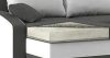 METRO canapea colțar extensibil cu raft și 2 tabureți, țesătură normală, umplere spumă, stânga, raft pe stânga, stocare taburet pe dreapta, negru / gri