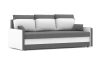 MILTON canapea pat, țesătură PRO, cu arcuri bonell, culoare - gri / alb