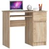 Loleta PIKSEL masă de birou, culoare sonoma, cu sertar și dulap dreapta 