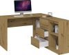 Shannan Plus 2D3S, masă birou cu dulap, stejar