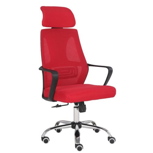 Nigel, scaun de birou rotativ, stofă, roșu