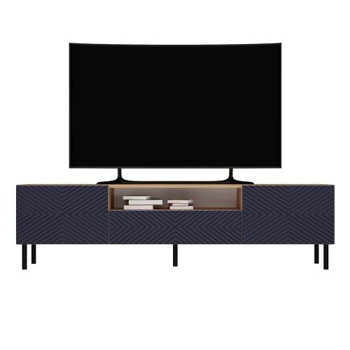 Shannan MIX RTV KAMA160 comoda TV, 43x160x40 cm, stejar-albastru