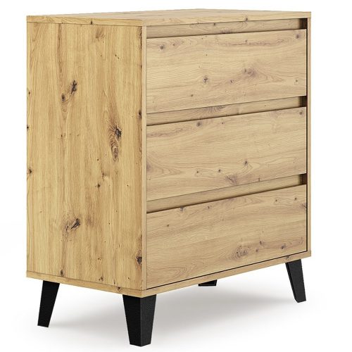 Shannan 3S Scandi comoda, 70x78.5x39 cm, stejar