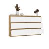 Shandro M6 120 dulap cu sertare, 120x75x30 cm, stejar-alb 