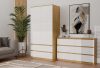 Shandro M6 120 dulap cu sertare, 120x75x30 cm, stejar-alb 