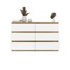 Shandro M6 120 dulap cu sertare, 120x75x30 cm, stejar-alb 