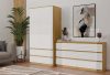 Shandro M6 140 dulap cu sertare, 138x75x40 cm, stejar-alb 