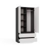Rialto SS-90 dulap garderobă, 90x180x50 cm, antracit-alb 