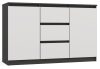 Rialto 2D3S dulap cu sertare, 120x75x40 cm, antracit-alb 