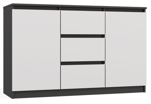 Rialto 2D3S dulap cu sertare, 120x75x40 cm, antracit-alb 