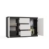 Rialto 2D3S dulap cu sertare, 120x75x40 cm, antracit-alb 
