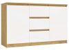 Shandro 2D3S dulap cu sertare, 120x75x40 cm, stejar-alb 