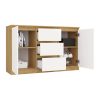 Shandro 2D3S dulap cu sertare, 120x75x40 cm, stejar-alb 