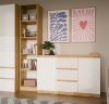 Shandro 2D3S dulap cu sertare, 120x75x40 cm, stejar-alb 