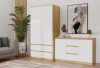 Shandro 2D3S dulap cu sertare, 120x75x40 cm, stejar-alb 