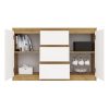 Shandro 2D3S dulap cu sertare, 120x75x40 cm, stejar-alb 