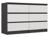 Rialto M6 120 dulap cu sertare, 120x75x30 cm, antracit-alb 