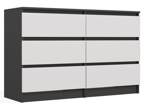 Rialto M6 120 dulap cu sertare, 120x75x30 cm, antracit-alb 