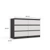 Rialto M6 120 dulap cu sertare, 120x75x30 cm, antracit-alb 