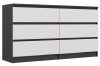 Rialto M6 140 dulap cu sertare, 138x75x40 cm, antracit-alb 