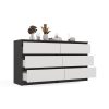 Rialto M6 140 dulap cu sertare, 138x75x40 cm, antracit-alb 