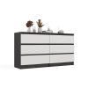Rialto M6 140 dulap cu sertare, 138x75x40 cm, antracit-alb 
