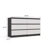 Rialto M6 140 dulap cu sertare, 138x75x40 cm, antracit-alb 