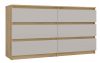 Kashan M6 140 dulap cu sertare, 138x75x40 cm, stejar-casmir 