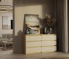 Kashan M6 140 dulap cu sertare, 138x75x40 cm, stejar-casmir 
