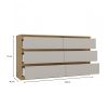 Kashan M6 140 dulap cu sertare, 138x75x40 cm, stejar-casmir 