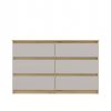 Kashan M6 120 dulap cu sertare, 120x75x30 cm, stejar-casmir 
