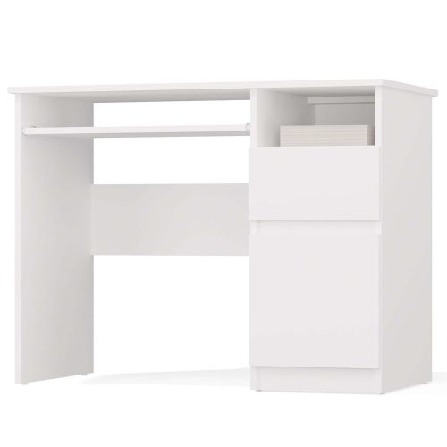 Drohmo PORTO masă birou cu stocare pe dreapta, 98,5x75,5x51 cm, alb 