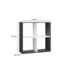 Rialto Malax 2x2 raft, 74x75x30 cm, antracit-alb 