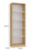 Shandro R60 dulap cu rafturi, 60x182x30 cm, stejar-alb 