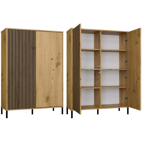 Shannan KAMARO 2DD/SLIM dulap cu rafturi, 103,5x147,5x40 cm, stejar 