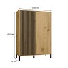 Shannan KAMARO 2DD/SLIM dulap cu rafturi, 103,5x147,5x40 cm, stejar 