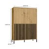 Shannan KAMARO 4DK/SLIM dulap cu rafturi, 103,5x147,5x40 cm, stejar 