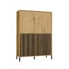 Shannan KAMARO 4DK/SLIM dulap cu rafturi, 103,5x147,5x40 cm, stejar 