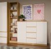 Shandro 2D4S comoda, 120x97x40 cm, stejar-alb 