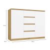 Shandro 2D4S comoda, 120x97x40 cm, stejar-alb 