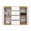 Shandro 2D4S comoda, 120x97x40 cm, stejar-alb 