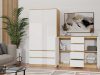 Shandro 2D4S comoda, 120x97x40 cm, stejar-alb 