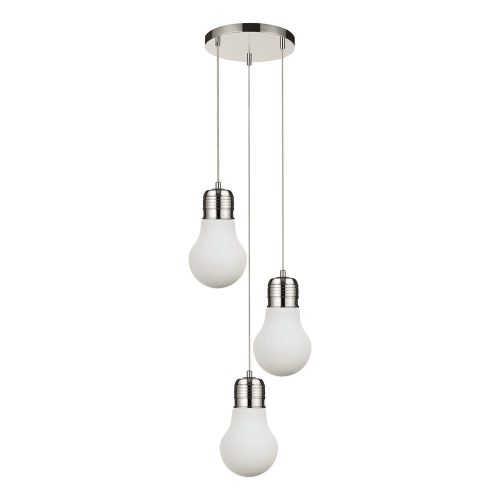 Bulb, lampă suspendată, dulie E27, 3 becuri, 60W crom-alb