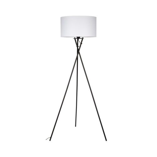 Lampă de podea Hugo, dulie E27, 1 bec, 40W, alb-transparent-negru