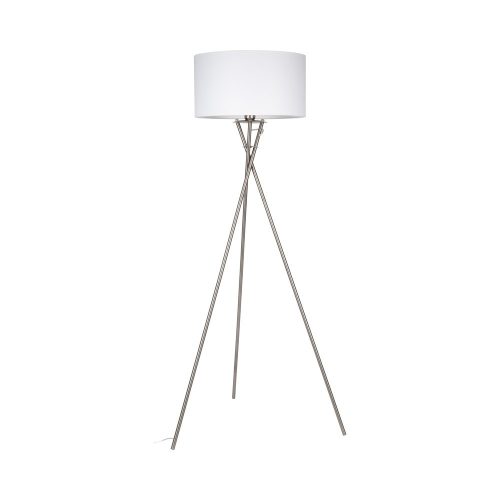 Lampă de podea Hugo, dulie E27, 1 bec, 40W, satin-transparent-alb