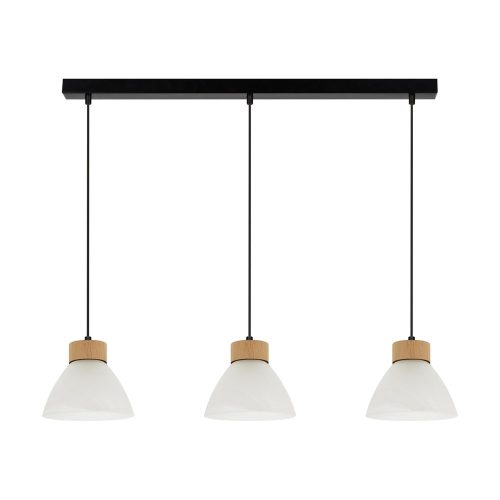 Prahas, lampă suspendată,  dulie E14, 2 becuri, 40W, negru-stejar-alb