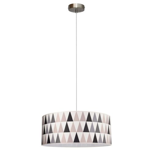 Triangle, lampă suspendată cu dulie E27, 1 bec, 60W, satin-transparent-multicolor