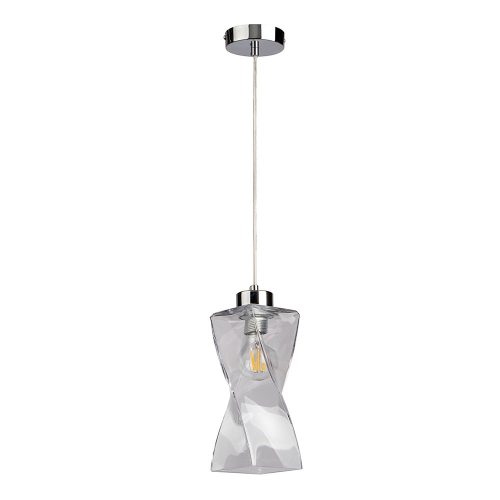 Twist, lampă pendul cu dulie E27, 1 bec, 25W, crom-transparent