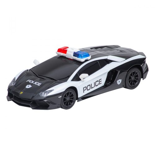 Lamborghini, mașină poliție cu telecomandă, 1:24, alb-negru